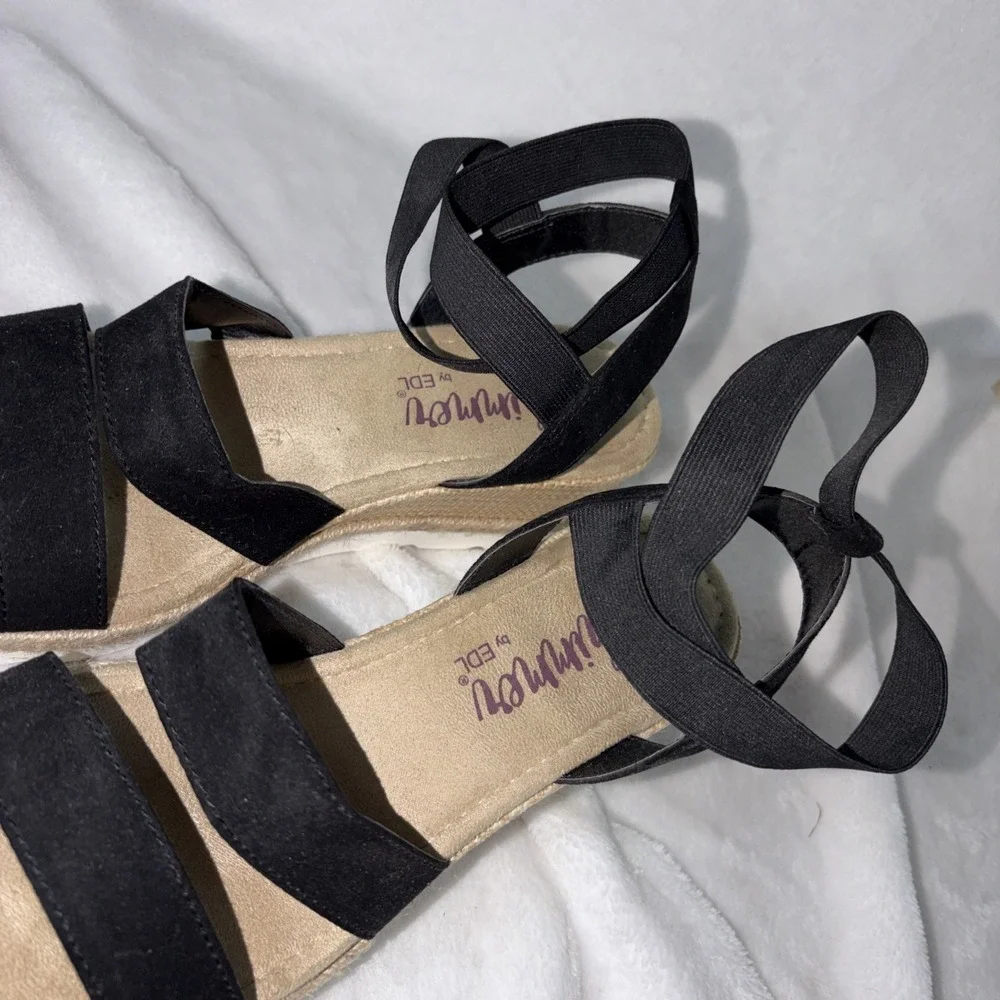 Shimmer By EDL Wedge Strappy Platform Espadrille style 9 Boho 80s 90s Retro Chic